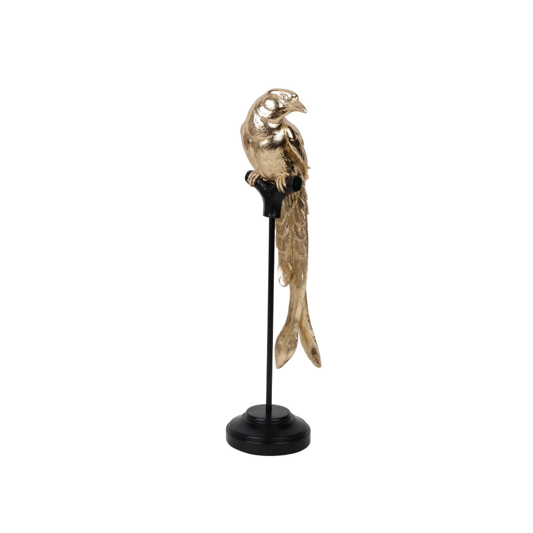 PERROQUET POLYRESINE DOREE SUPPORT LONG 10.5x8.5x35.5 CM PERROQUET POLYRESINE DOREE SUPPORT LONG 10.5x8.5x35.5 CM