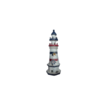 PHARE DECORATIF EN BOIS ROUGE/BLEUMARINE  MARINE -11,X9,5,30 CM