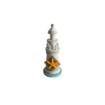 PHARE  EN BOIS AVEC MOTIF ETOILE DE MER  7X7X5,19 CM