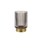 PHOTOPHORE CLARA EN VERRE AVEC SUPPORT DORE