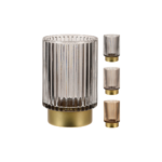 PHOTOPHORE CLARA EN VERRE AVEC SUPPORT DORE