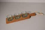 PLATEAU 33X10 CM +3 VERRINES 5,5X5CM ARTISANAT MAROCAIN