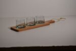PLATEAU 33X10 CM +3 VERRINES 5,5X5CM ARTISANAT MAROCAIN