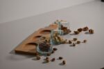 PLATEAU 33X10 CM +3 VERRINES 5,5X5CM ARTISANAT MAROCAIN
