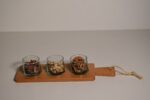 PLATEAU 33X10 CM +3 VERRINES 5,5X5CM ARTISANAT MAROCAIN