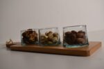 PLATEAU 33X10 CM +3 VERRINES 5,5X5CM ARTISANAT MAROCAIN