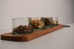 PLATEAU 33X10 CM +3 VERRINES 5,5X5CM ARTISANAT MAROCAIN