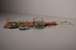 PLATEAU 33X10 CM +3 VERRINES 5,5X5CM ARTISANAT MAROCAIN