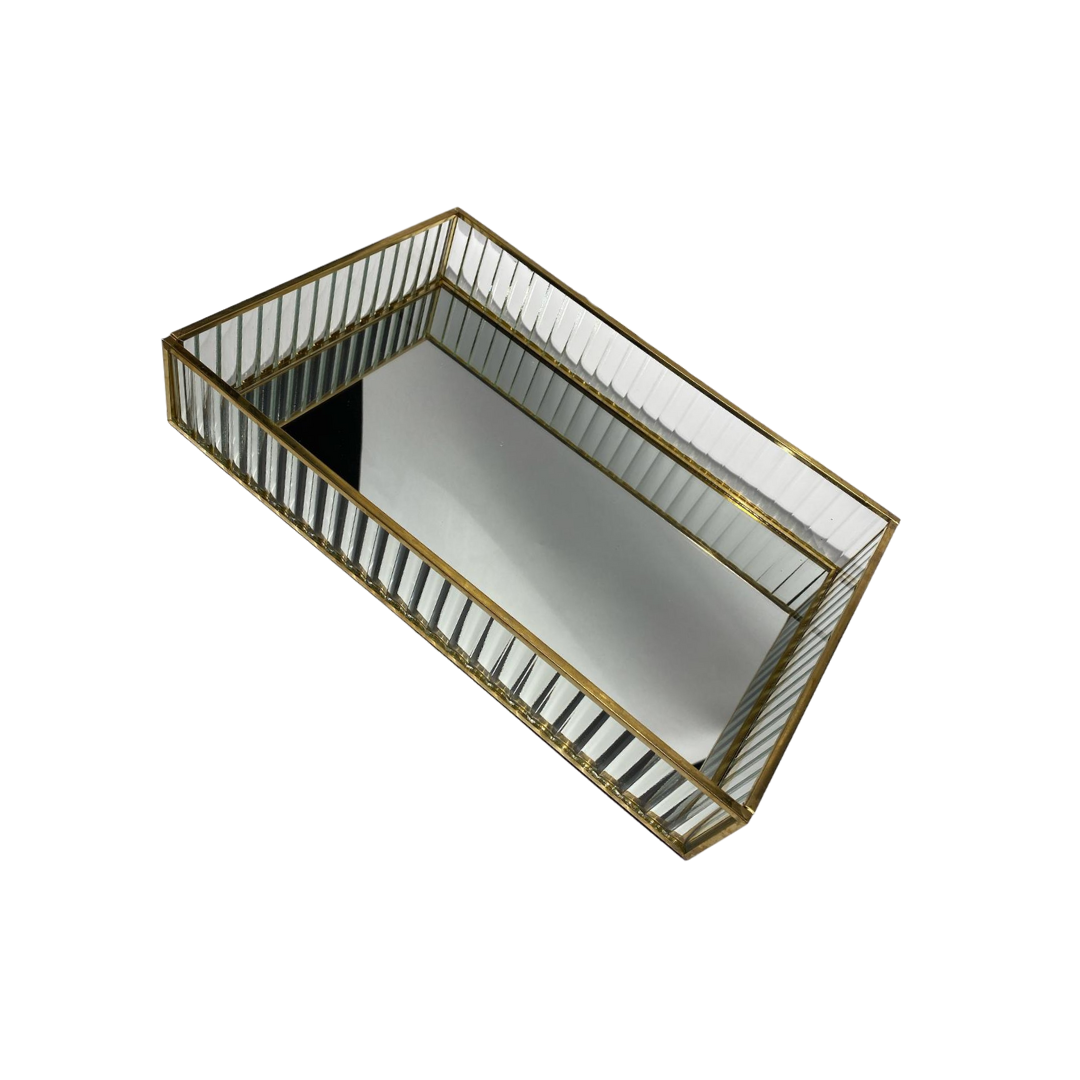PLATEAU DECORATIF AVEC MIROIR RECTANGULAIRE L 30x20x5 CM PLATEAU DECORATIF AVEC MIROIR RECTANGULAIRE L 30x20x5 CM