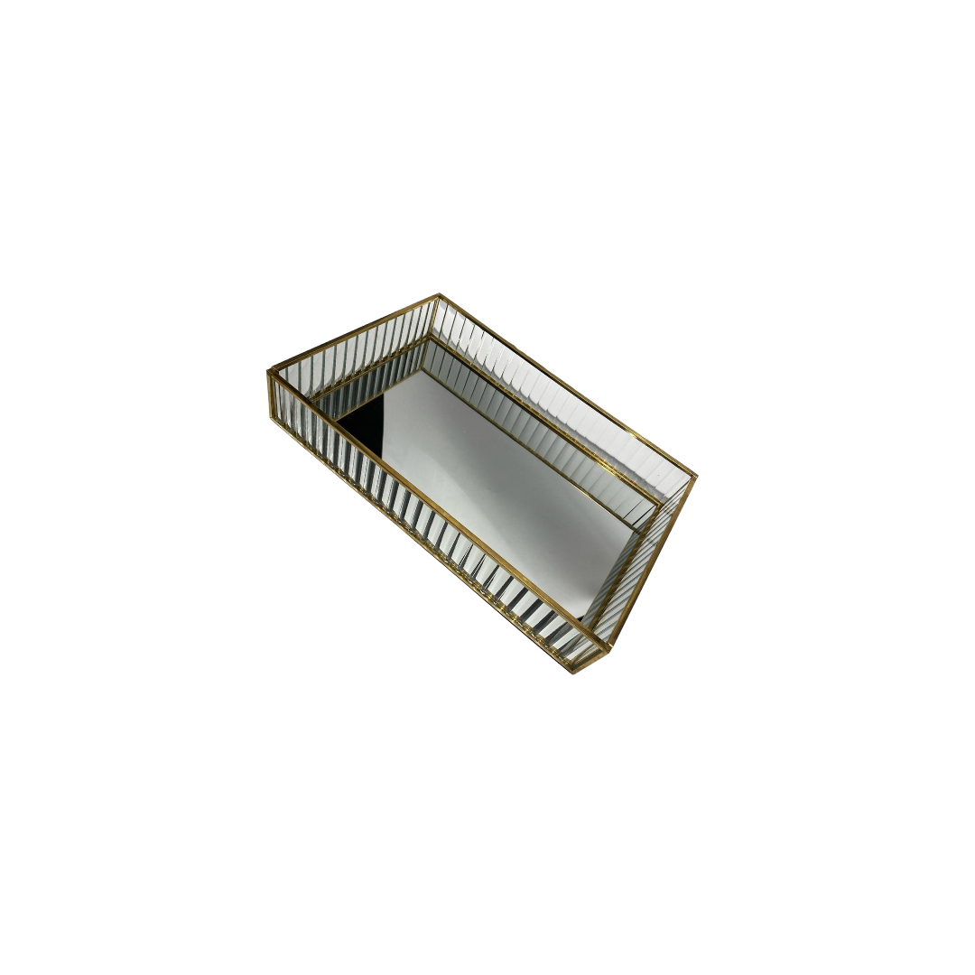 PLATEAU DECORATIF AVEC MIROIR RECTANGULAIRE S 20x10x4cm PLATEAU DECORATIF AVEC MIROIR RECTANGULAIRE S 20x10x4cm