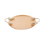 PLATEAU DECORATIF DOREE ROND
