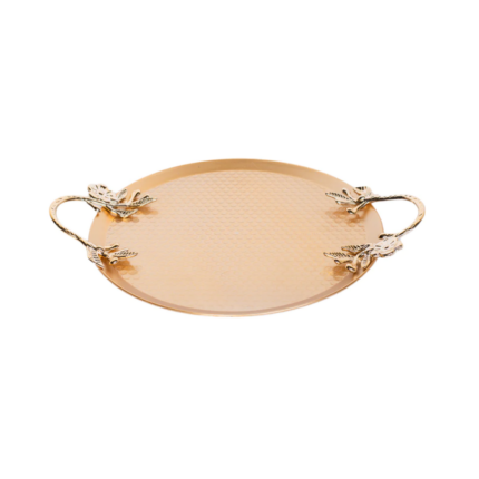PLATEAU DECORATIF DOREE ROND