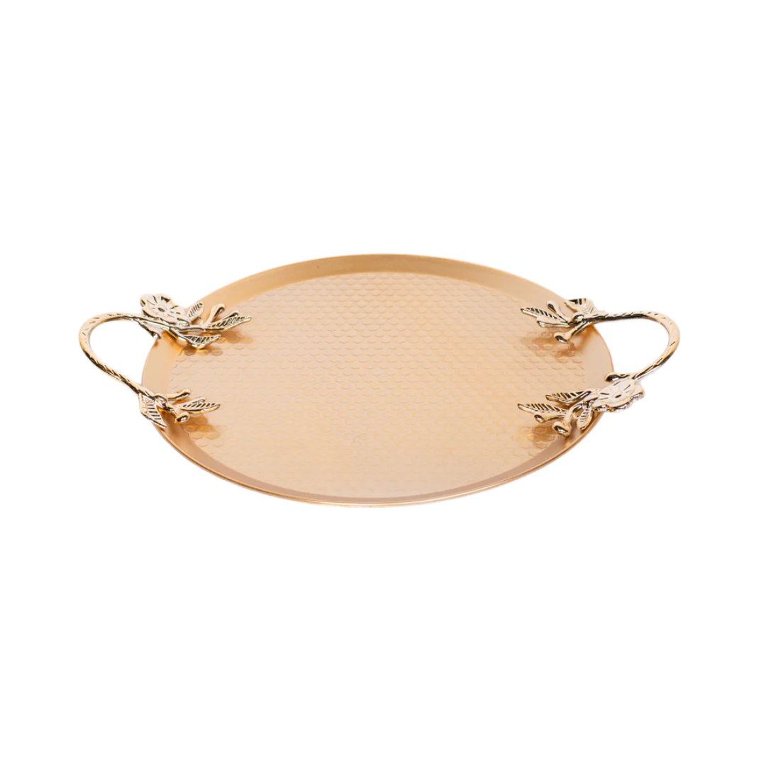 PLATEAU DECORATIF DOREE ROND PLATEAU DECORATIF DOREE ROND