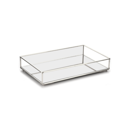PLATEAU MIROIR RECTANGULAIRE 21*32 CM  ARGENTE