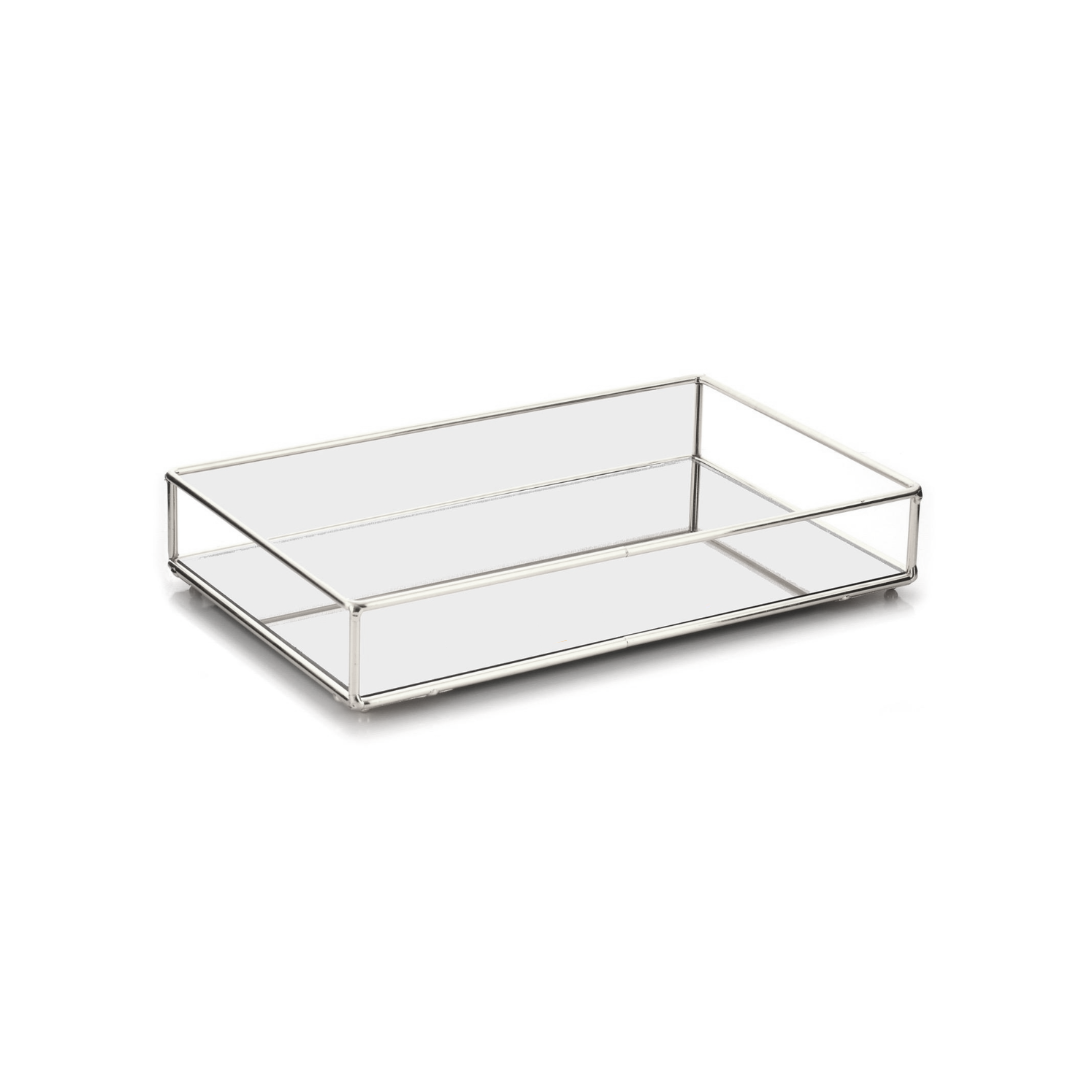 PLATEAU MIROIR RECTANGULAIRE 21*32 CM ARGENTE PLATEAU MIROIR RECTANGULAIRE 21*32 CM ARGENTE