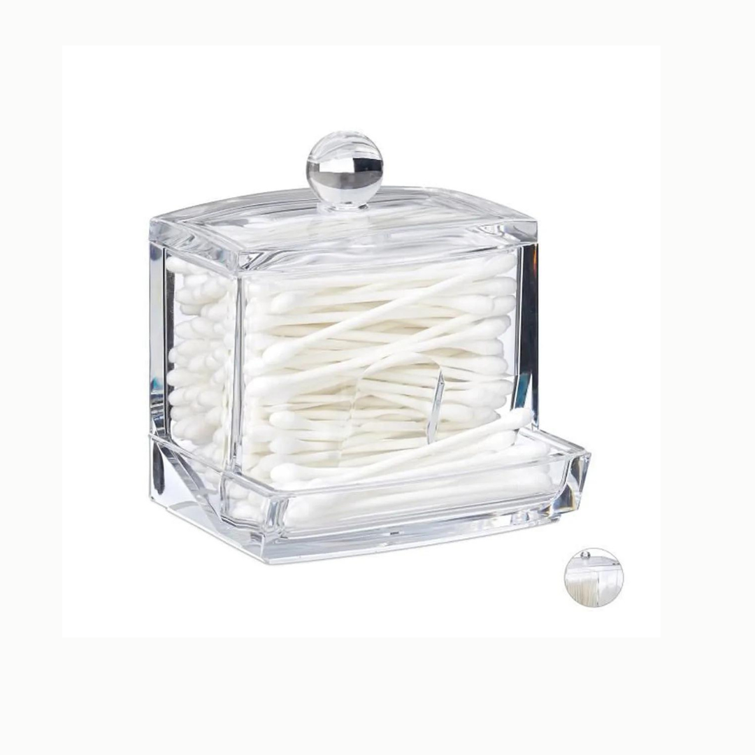 PORTE COTTON TIGE ORGANO ACRYLIQUE TRANSPARANT PORTE COTTON TIGE ORGANO ACRYLIQUE TRANSPARANT