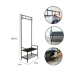 PORTE MANTEAU NOIR METAL MDF