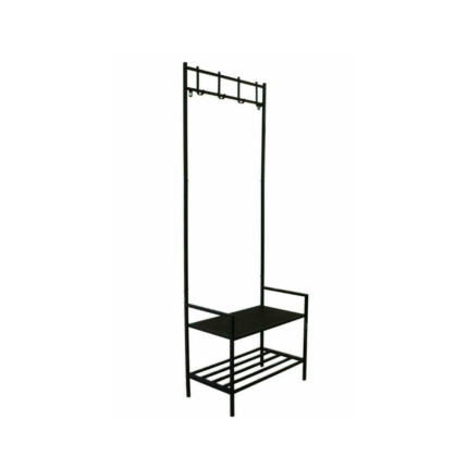 PORTE MANTEAU NOIR METAL MDF