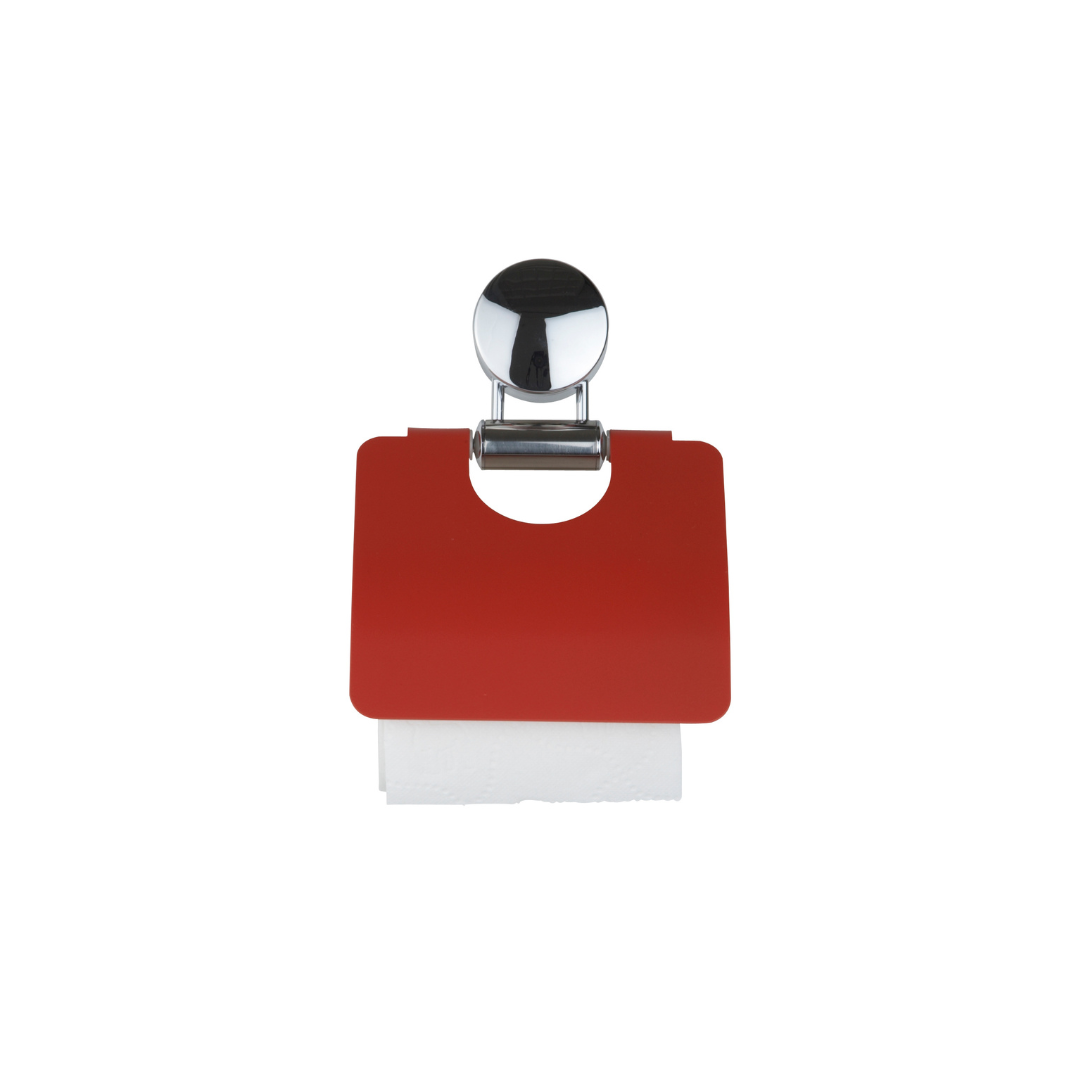 PORTE PAPIER WC CHROME ROUGE PORTE PAPIER WC CHROME ROUGE