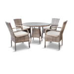 PORTO CAPRI SALLE A MANGER RONDE 100 CM +4 CHAISES TRESSAGE