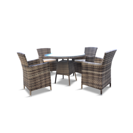 PORTO CAPRI SALLE A MANGER RONDE 100 CM +4 CHAISES TRESSAGE