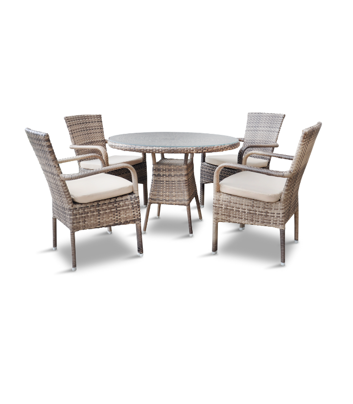 PORTO CAPRI SALLE A MANGER RONDE 100 CM +4 CHAISES TRESSAGE PORTO CAPRI SALLE A MANGER RONDE 100 CM +4 CHAISES TRESSAGE