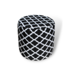 POUF NOIR ET BLANC ROND 38X38X38 CM