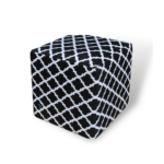 POUF NOIR ET BLANC CARRE 38X38X38 CM