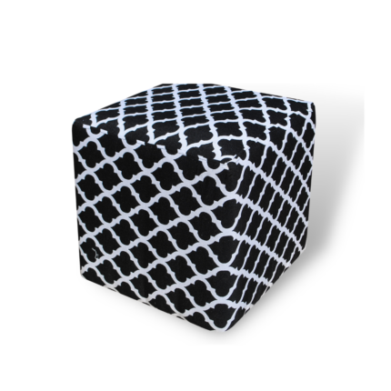 POUF NOIR ET BLANC CARRE 38X38X38 CM
