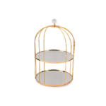 PRESENTOIR GATEAU CAGE DORE 2 NIVEAUX  25 CM