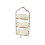 PRESENTOIR GATEAU DORE 3 NIVEAUX  22 CM