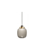 PRIMO SUSPENSION ASPEN  VERRE ROND GRIS FUMEE LED MAXI 5W