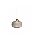 PRIMO SUSPENSION ASPEN VERRE ROND GRIS FUMEE LED MAXI 5W