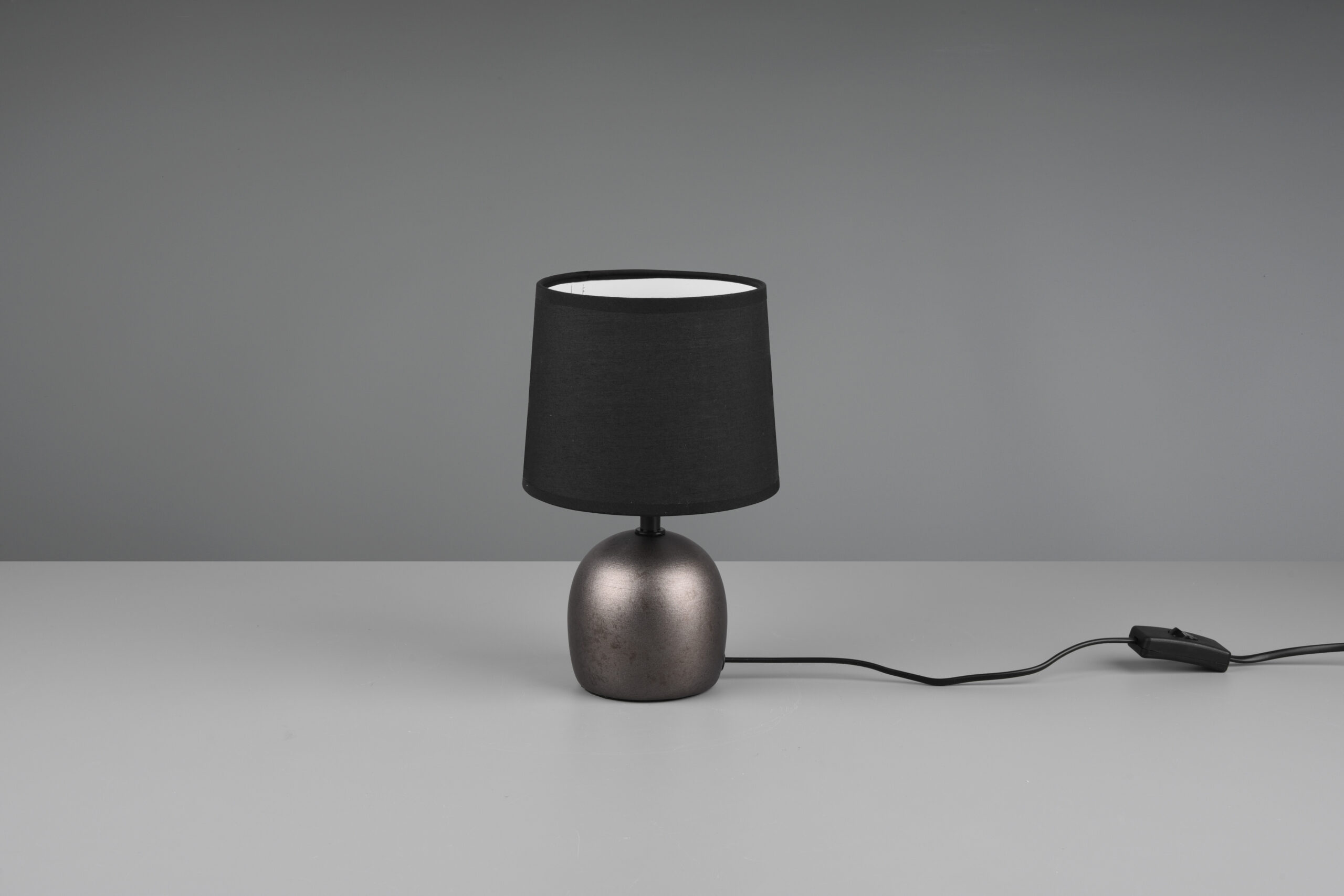 REALITY LAMPE DE TABLE MALU CERAMIC NICKEL ANTIQU CHAP NOIR