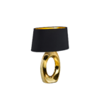 REALITYLAMPE DE TABLE TABA CERAMIQUE OR TISSU NOIR