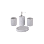 ROKA ENSEMBLE ACCESOIRES SALLE DE BAIN 4 PCS MARBRE ROND