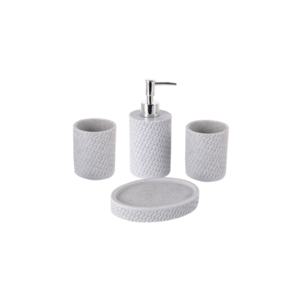 ROKA ENSEMBLE ACCESOIRES SALLE DE BAIN 4 PCS MARBRE ROND