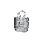 SAC VASE DE FLEUR EN VERRE GRIS 14.5X8X22CM