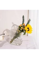 SAC VASE DE FLEUR EN VERRE TRANSPARENT14.5X8X22CM