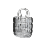 SAC DESGN VASE DE FLEUR EN VERRE GRIS  19X10X27CM