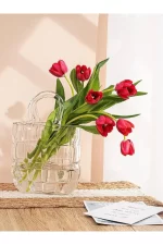 SAC VASE DE FLEUR EN VERRE TRANSPARENT14.5X8X22CM