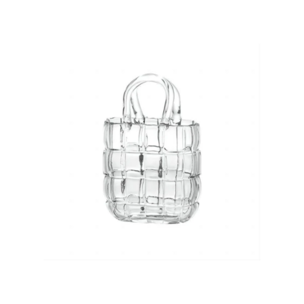 SAC VASE DE FLEUR EN VERRE TRANSPARENT14.5X8X22CM
