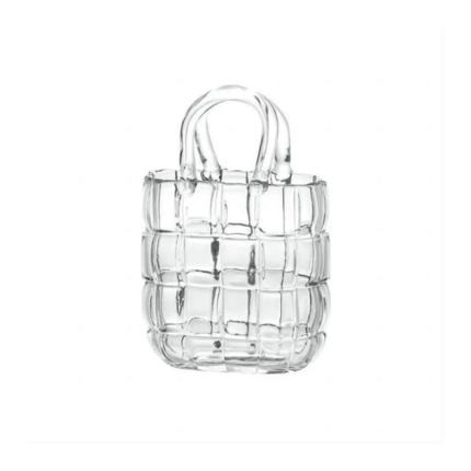 SAC VASE DE FLEUR EN VERRE TRANSPARENT19X10X27CM