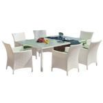 SAINT TROPEZ SALLE A MANGER RECTANGULAIRE + 6 CHAISES