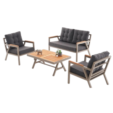 SALON JARDIN MAJOREL 3+1+1 + TABLE BASSE MAJOREL