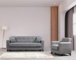 SALON MODERNO 3 PLACES AVEC RANGEMENT