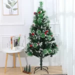 SAPIN DE NOËL ARTIFICIEL GIVRÉ DÉCORÉ AVEC DES POMMES DE PIN 180 CM