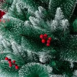 SAPIN DE NOËL ARTIFICIEL GIVRÉ DÉCORÉ AVEC DES POMMES DE PIN 180 CM