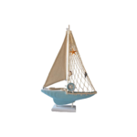 SCULPTURE BATEAU A VOILE  BLEUCIEL 24,5X5X37CM