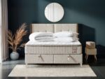 SERENA SOMMIER 160x200CM AVEC RANGEMENT + 2 CHEVETS+MATELAS SERENA